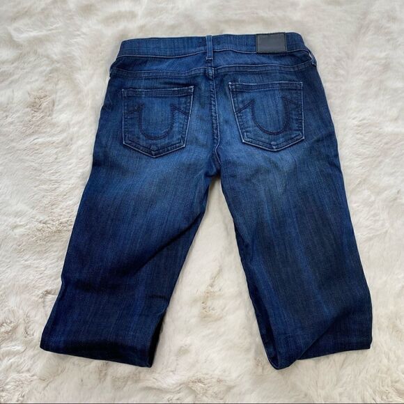 True Religion Victoria Mid Rise Skinny Jeans Dark Wash 25 - Picture 4 of 15